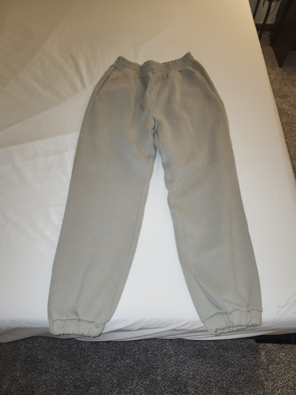 Women's Light Gray Elastic-Waist Joggers